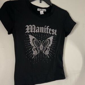 Charlotte Russe Black Graphic Tee